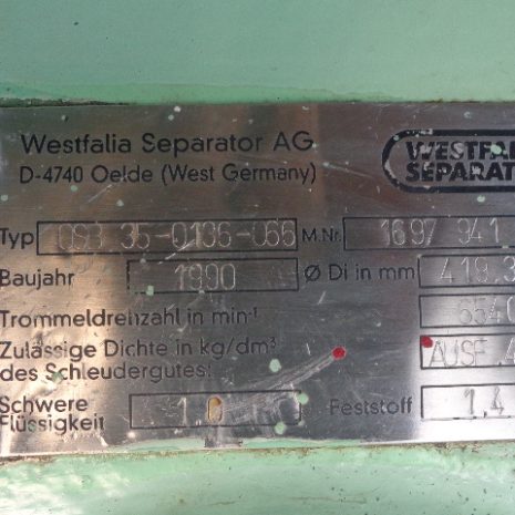WESTFALIA OSB 35-0136-066 OIL PURIFIER, SS. - SeparatorWorks